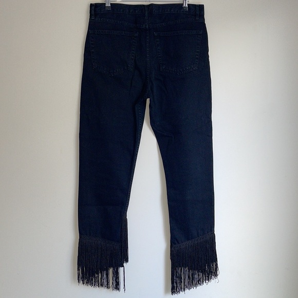 ZARA | Fringe hem crop jeans in black - Picture 10 of 13